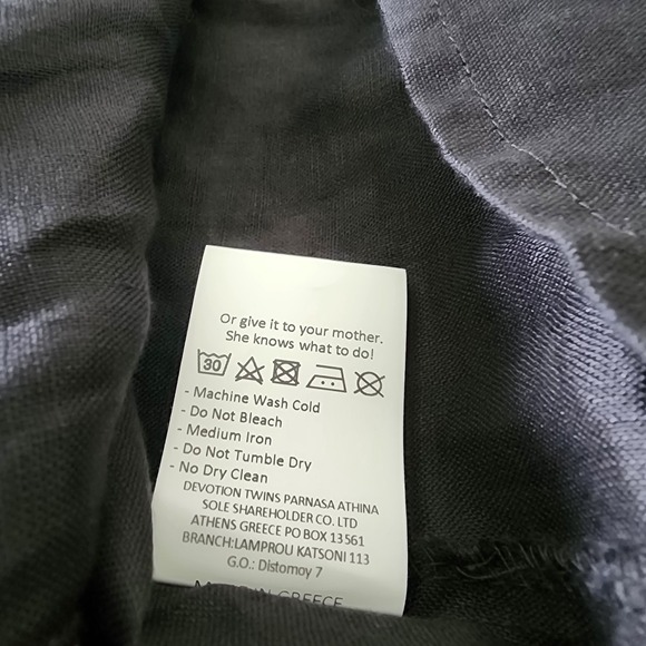 NWT Devotion Twins Anthropologie Kalami Linen Top Black M Greek Boho Lagenlook - Picture 8 of 11
